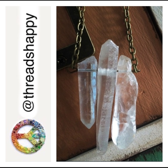 Natural Stone Quartz Crystal Necklace - Picture 2 of 6
